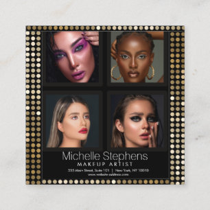 Modern Beautician Hair and Makeup Artist  Square Business Card