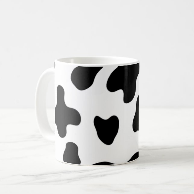 Modern Beautiful  Black and White Cow Coffee Mug (Front Left)
