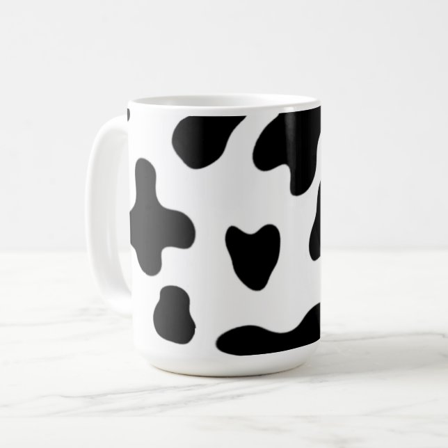 Modern Beautiful  Black and White Cow Coffee Mug (Front Left)