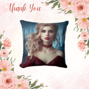 Modern Beautiful Blonde Woman Portrait Cushion