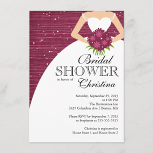 Modern Beautiful Bride Bridal Shower Invitation