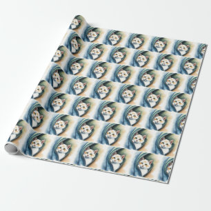 Modern Beautiful Cute Watercolor Cat Collection Wrapping Paper