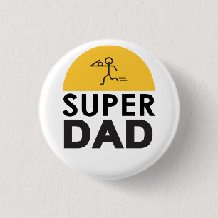 Modern Beautiful Design "SUPER DAD" 3 Cm Round Badge