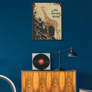 Modern Beautiful Giraffe Animal Art Poster