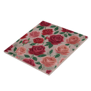 Modern Beautiful Linen Roses Collection Tile
