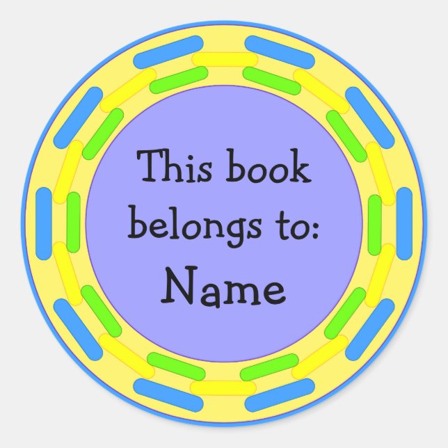 Modern beautiful stripes design classic round sticker (Front)