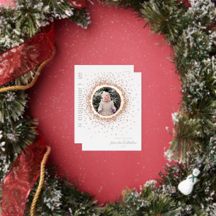 Modern Beautiful Winter Snow Foil Holiday Postcard
