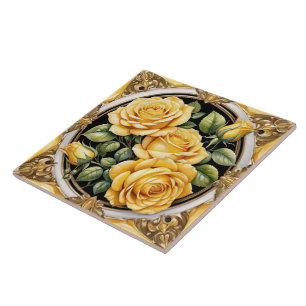 Modern Beautiful Yellow Rose Collection Tile