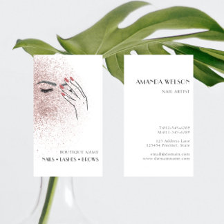Modern Beauty Logo Nails Eyelashes Brows Business Card