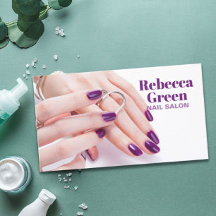 Modern beauty makeup manicure nails nail salon business card