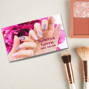 Modern beauty makeup manicure nails nail salon business card