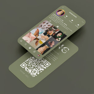 Modern Beauty Nail Tech Stylist Sage Business Card