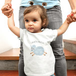 Modern Beauty Pastel Blue Sheep And Kid Name Baby T-Shirt<br><div class="desc">Modern Beauty Pastel Blue Sheep And Kid Name</div>