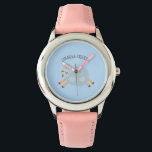 Modern Beauty Pastel Blue Sheep And Kid Name Watch<br><div class="desc">Modern Beauty Pastel Blue Sheep And Kid Name</div>