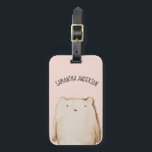 Modern Beauty Pastel Pink Bear With Name Luggage Tag<br><div class="desc">Modern Beauty Pastel Pink Bear With Name</div>