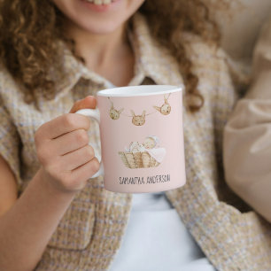 Modern Beauty Pastel Pink Kid Name Coffee Mug
