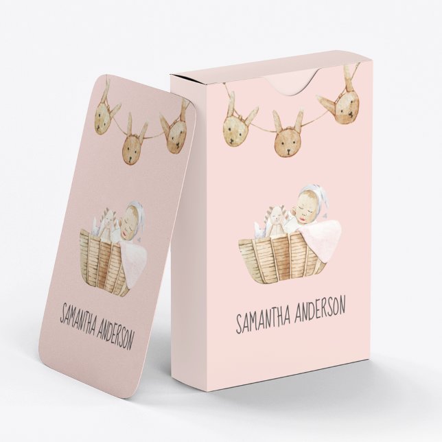 Modern Beauty Pastel Pink Kid Name Playing Cards (Creator Uploaded)