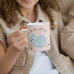 Modern Beauty Pastel Pink Sheep And Kid Name Coffee Mug<br><div class="desc">Modern Beauty Pastel Pink Sheep And Kid Name</div>