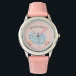 Modern Beauty Pastel Pink Sheep And Kid Name Watch<br><div class="desc">Modern Beauty Pastel Pink Sheep And Kid Name</div>