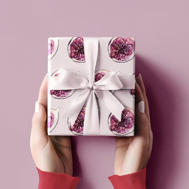 Modern Beauty Pastel Purple Figs Pattern Wrapping Paper (Creator Uploaded)