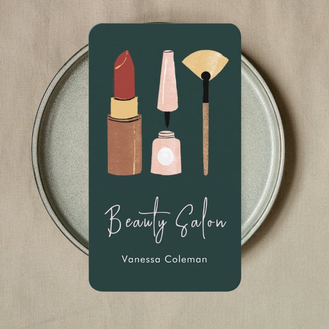 Modern Beauty Salon Minimal Qr Code Business Card (Creator Uploaded)