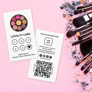 Modern Beauty Salon QR Code Loyalty Card 