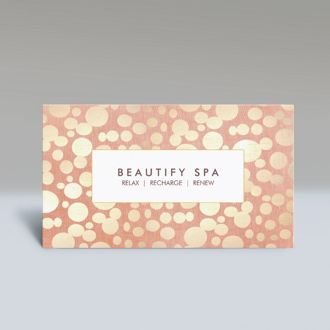 Modern Beauty Salon & Spa Faux Gold Pink Business Card (Creator Uploaded)
