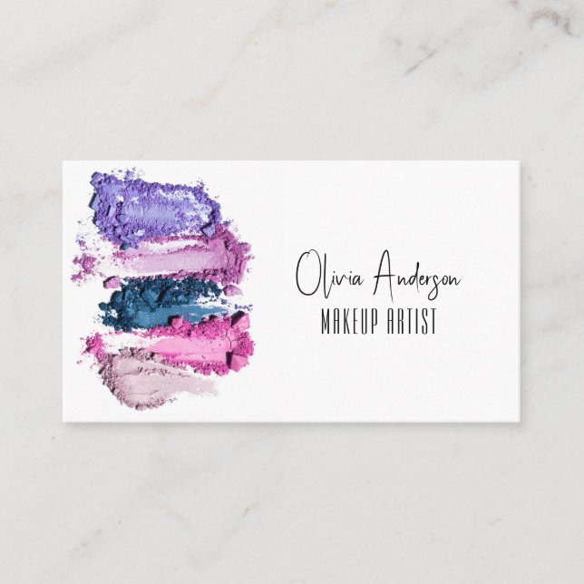 Modern Beauty Swatch Makeup Artist Business Card (Front)