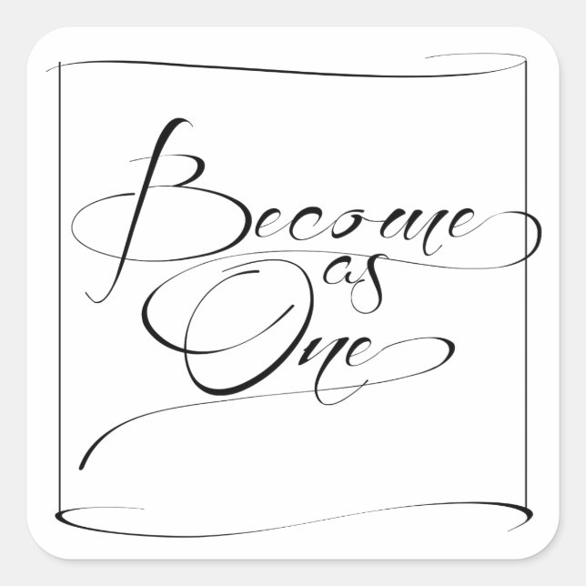 Modern Become as One Christian Wedding Stickers (Front)