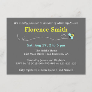 Modern Bee Baby Shower for Mummy to be Invitation