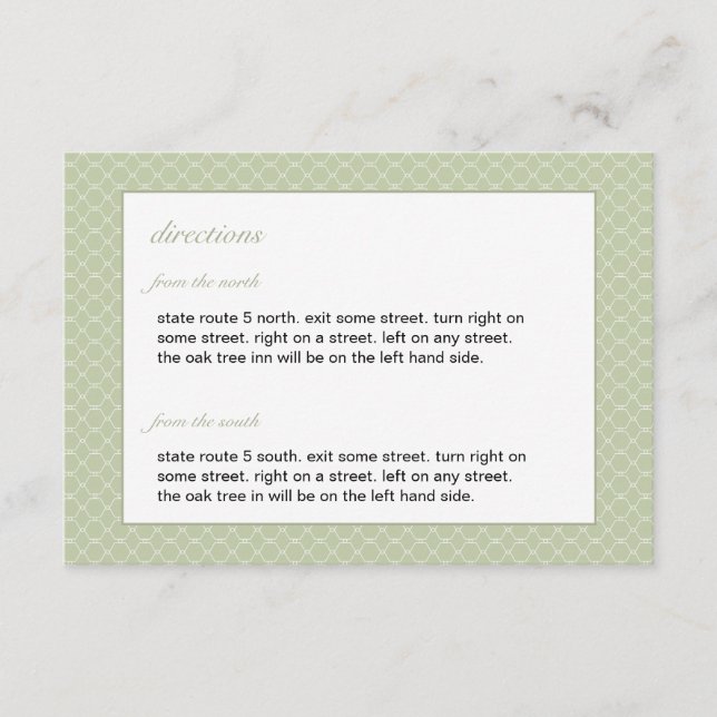 Modern Beehive Wedding Insert Card (Front)