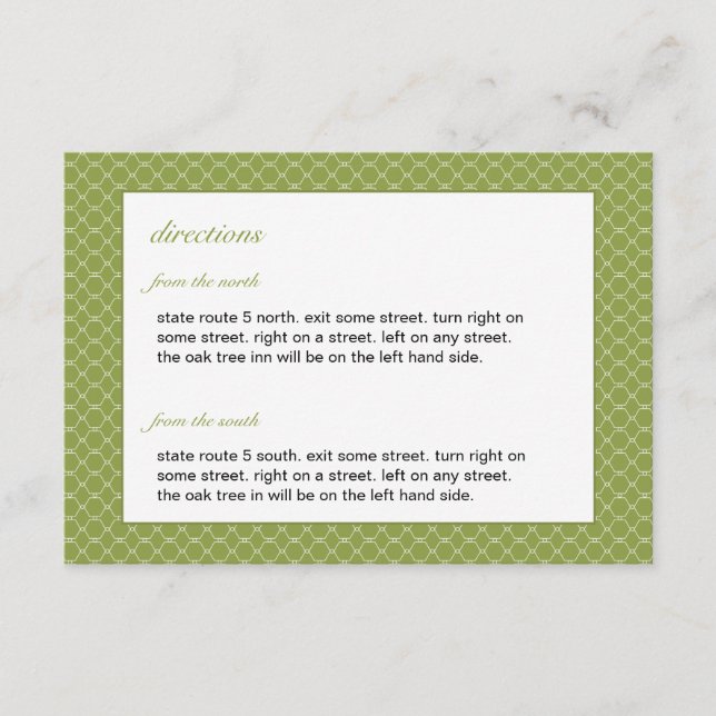 Modern Beehive Wedding Insert Card (Front)