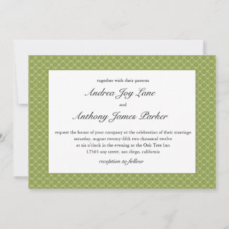 Modern Beehive Wedding Invitation in pear green