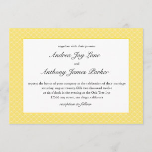 Modern Beehive Wedding Invitation in yellow