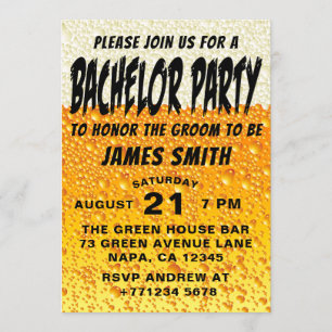 Modern Beer Background Bachelor Party Invitation