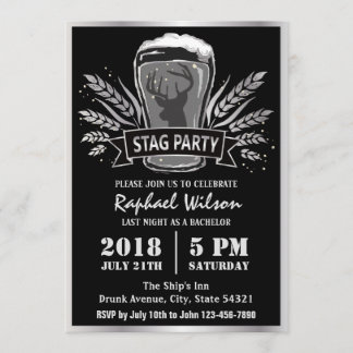 Modern Beer Barley Stag Party/Bachelor Party Card