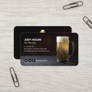 Modern Beer business   Casual Black Business Business Card