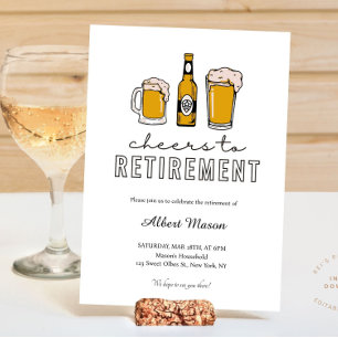Modern Beer Cheers to Retirement Party Invitation