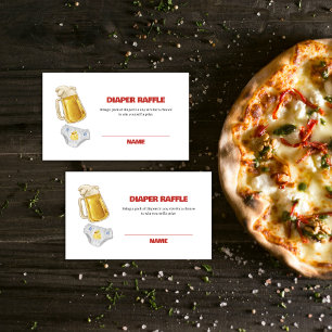 Modern Beer Diaper Diaper Raffle Baby Shower Enclosure Card
