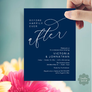 Modern Before Happily Ever After Rehearsal Dinner Invitation