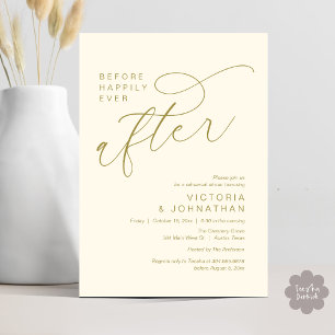 Modern Before Happily Ever After Rehearsal Dinner Invitation
