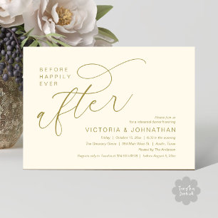 Modern Before Happily Ever After Rehearsal Dinner Invitation