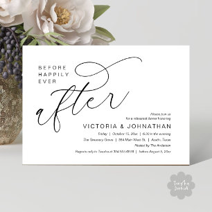 Modern Before Happily Ever After Rehearsal Dinner Invitation