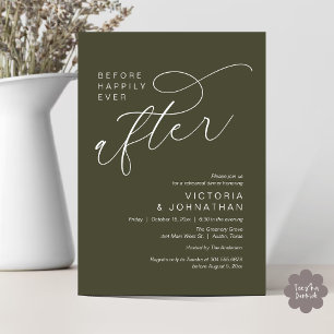 Modern Before Happily Ever After Rehearsal Dinner Invitation
