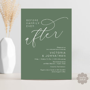 Modern Before Happily Ever After Rehearsal Dinner Invitation