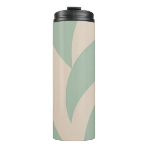 Modern Beige and Green Abstract Thermal Tumbler