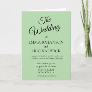 Modern beige and White Simple Wedding Invitat Card