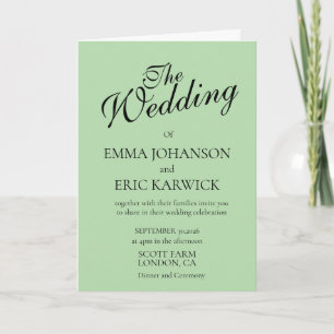 Modern beige and White Simple Wedding Invitat Card