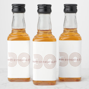 Modern Beige and Wine Monogram Liquor Bottle Label