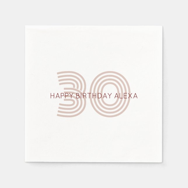 Modern Beige and Wine Monogram Napkin (Front)